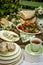 Summer lunch with salad, nettele butter, home made bread and muffins