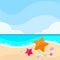 Summer Marine Beach Sand Sea Star Starfish Card