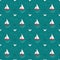 Summer marine pattern with ships, waves and seagulls on a blue background.