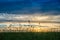 Summer meadow and cloudy sky