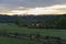 Summer meadow at sunset. Tunkinskaya valley, Buryatia