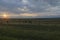 Summer meadow at sunset. Tunkinskaya valley, Buryatia