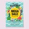 Summer mega sales flat style tropical theme