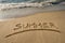 Summer message on the sand