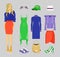 Summer Mode of Woman Set, Vector Illustration