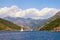 Summer in Montenegro. View of Bay of Kotor near Verige Strait