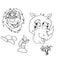 Summer mood drawing animals human mimicry lion with smile rhi