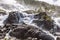 Summer mountain Langfossen waterfall