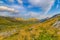 Summer mountaine landscape with cloudy sky. Mountain scenery, National park Durmitor, Zabljak, Montenegro