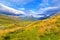 Summer mountaine landscape with cloudy sky. Mountain scenery, National park Durmitor, Zabljak, Montenegro