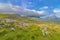 Summer mountaine landscape with cloudy sky. Mountain scenery, National park Durmitor, Zabljak, Montenegro