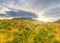 Summer mountaine landscape with sunlight sky. Mountain scenery, National park Durmitor, Zabljak, Montenegro