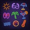 Summer neon icons