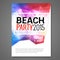 Summer Night Beach Party Vector Flyer Template Design. Polygonal graphic