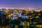 Summer night Voronezh aerial skyline. View to Vvedensky church