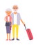 Summer old couple people illustration.