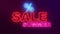 Summer Online Sale. Neon text for online shopping.