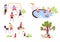 Summer outdoor activity and recreation family leisure vector pastime on nature picnic