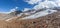 Summer panorama of Gepatschferner and Vallelunga Glacier, Italy
