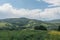 A summer panorama of mountains in the Carpathians