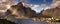 Summer panorama of Reine, Norway, Lofoten Islands