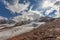 Summer panorama of Vallelunga Glacier seracs, Alto Adige, Italy