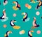 Summer paradise toucan vector seamless pattern