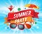Summer Party Poster with Colorful Elements