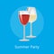 Summer Party Poster Glasses Elite Red White Wine