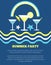 Summer Party Poster with Martini Glasses Vector