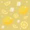 Summer pattern with lemonade, lemons and ice