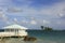 Summer pavilion at Las Galeras beach, Samana peninsula