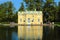 Summer pavilion on the shore of the Mirror Pond. Tsarskoye Selo, Russia.