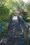 Summer. Pedestrian bridge across the Trubezh River.