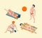 Summer people isometric. Male and female vacation characters in summer clothes vector persons collection