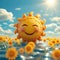 Summer personified 3D cartoon sun bringing the season to life