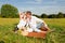 Summer picnic - Happy couple in meadow