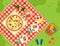 Summer picnic in park banner