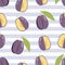 Summer plum background, Fabric pattern. Textile print design