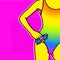 Summer in Pop Art style. Girl. Beach fashion