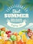 Summer poster with lettering and sweet summer food elements.