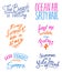 Summer Quotes inspiration, travel and journey phrases, calligraphy vector illustration. Hand drawn lettering. Set of