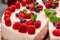 Summer raspberry and blueberry no bake cheesecake, Food recipe background