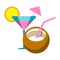 Summer relax exotic cocktails vector flat icon