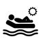 Summer Relax Sunbathing Pictograms Flat People Icons on