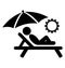 Summer Relax Sunbathing Pictograms Flat People Icons Isolated on