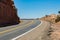 Summer road in mountain, Curved Arizona Desert Road.