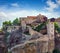 Summer rocky Meteora monasteries, Greece