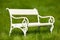 Summer - Romantic white bench in green meadow