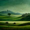 Summer rural landscape with curved road in Tuscany, Italy, Europe